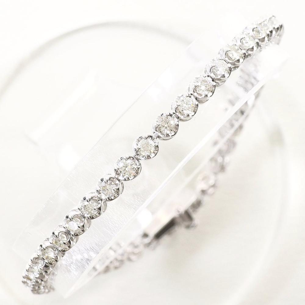 PT900 Platinum / PT850 Bracelet with 2.08ct Diamonds, Certificate of Authenti...